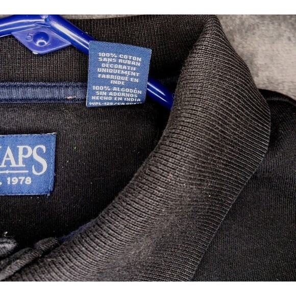 Men's Chaps Black Pull Over Long Sleeve Polo Style Shirt XL - Picture 5 of 5